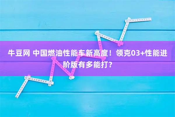 牛豆网 中国燃油性能车新高度！领克03+性能进阶版有多能打？