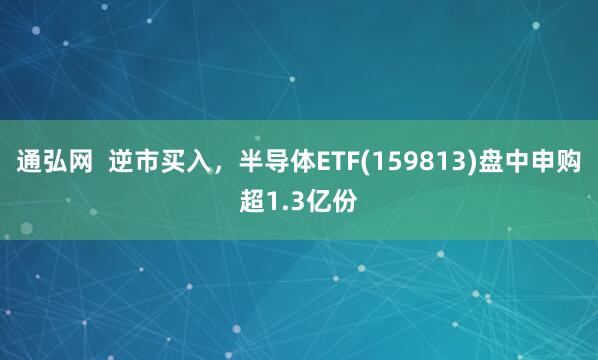 通弘网  逆市买入，半导体ETF(159813)盘中申购超1.3亿份